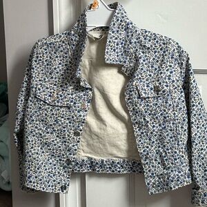 H&M Blue Floral Jean Jacket for Kids